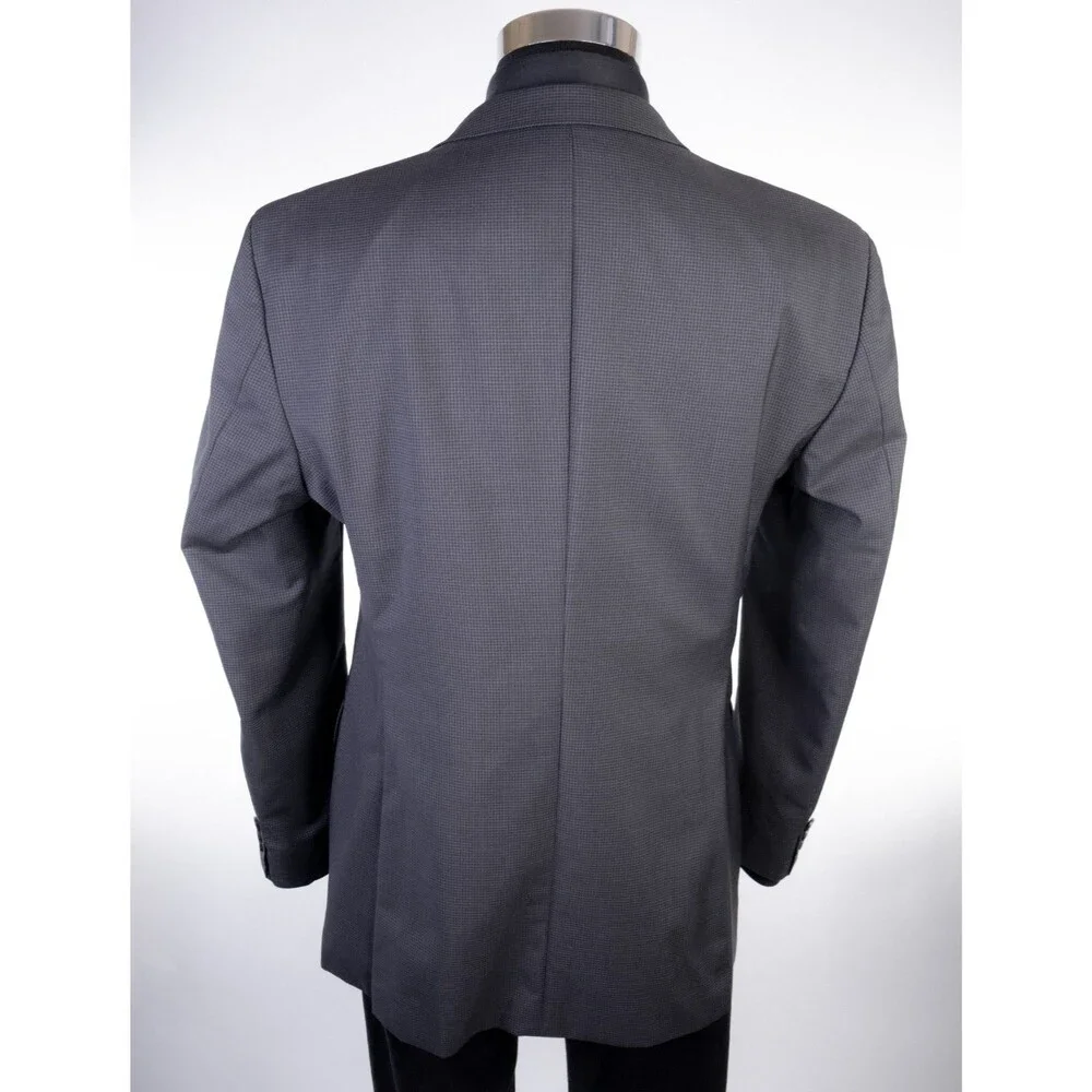 Hugo Boss THE GRAND Sport Coat Jacket Blazer Sz 42R Two Button Wool Gray Check